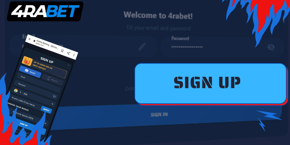 Sign Up process 4rabet